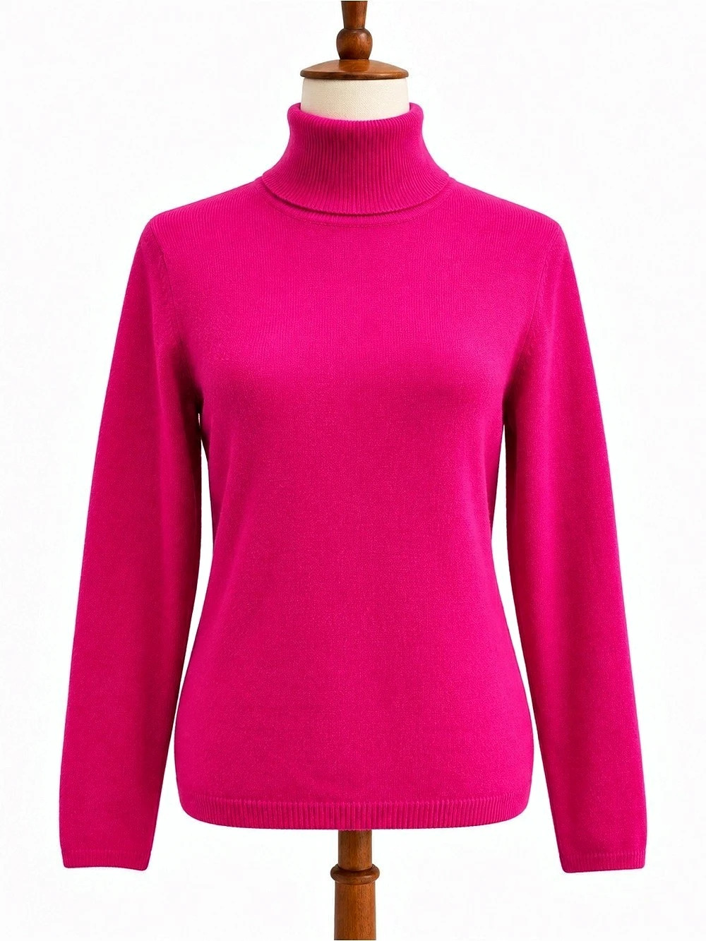 InCashmere 100% Cashmere Turtleneck Sweater M Fuchsia Hot Pink